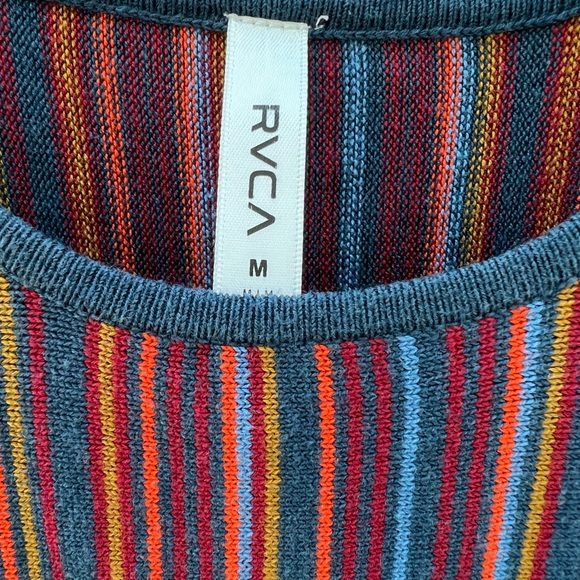 RVCA Knit Shift Dress STRIPED SWEATER DRESS  NWOT multi-color striped Size M - Picture 9 of 12
